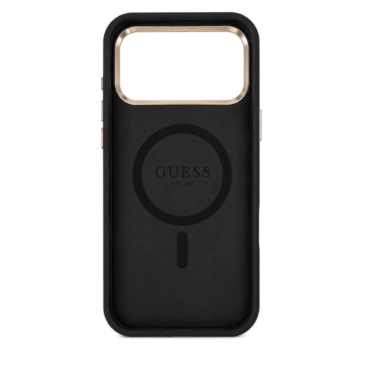 GUESS 4G Triangle Strass MagSafe Schutzhülle für Apple iPhone 17 Pro Max – Schwarz 2