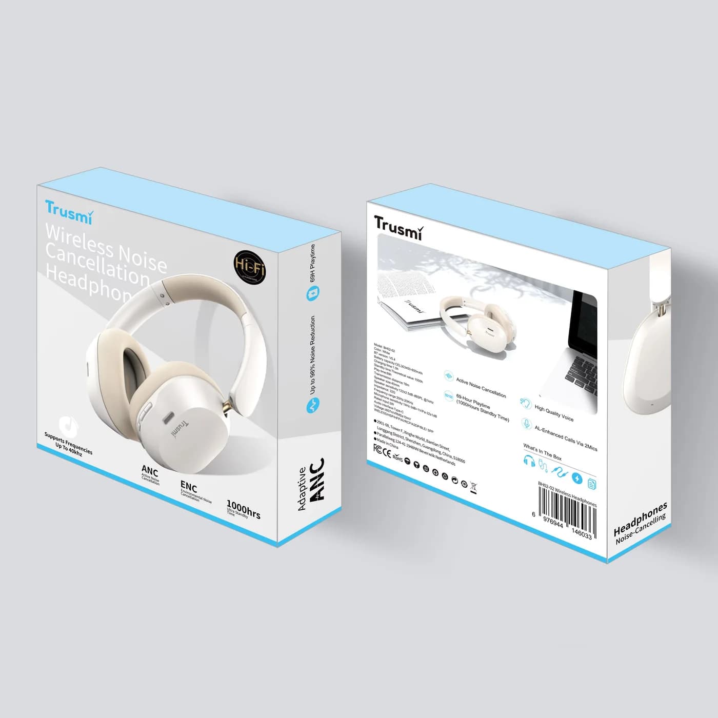 TRUSMI BH02-02 ANC Hi-Res Wireless HiFi-Kopfhörer 5