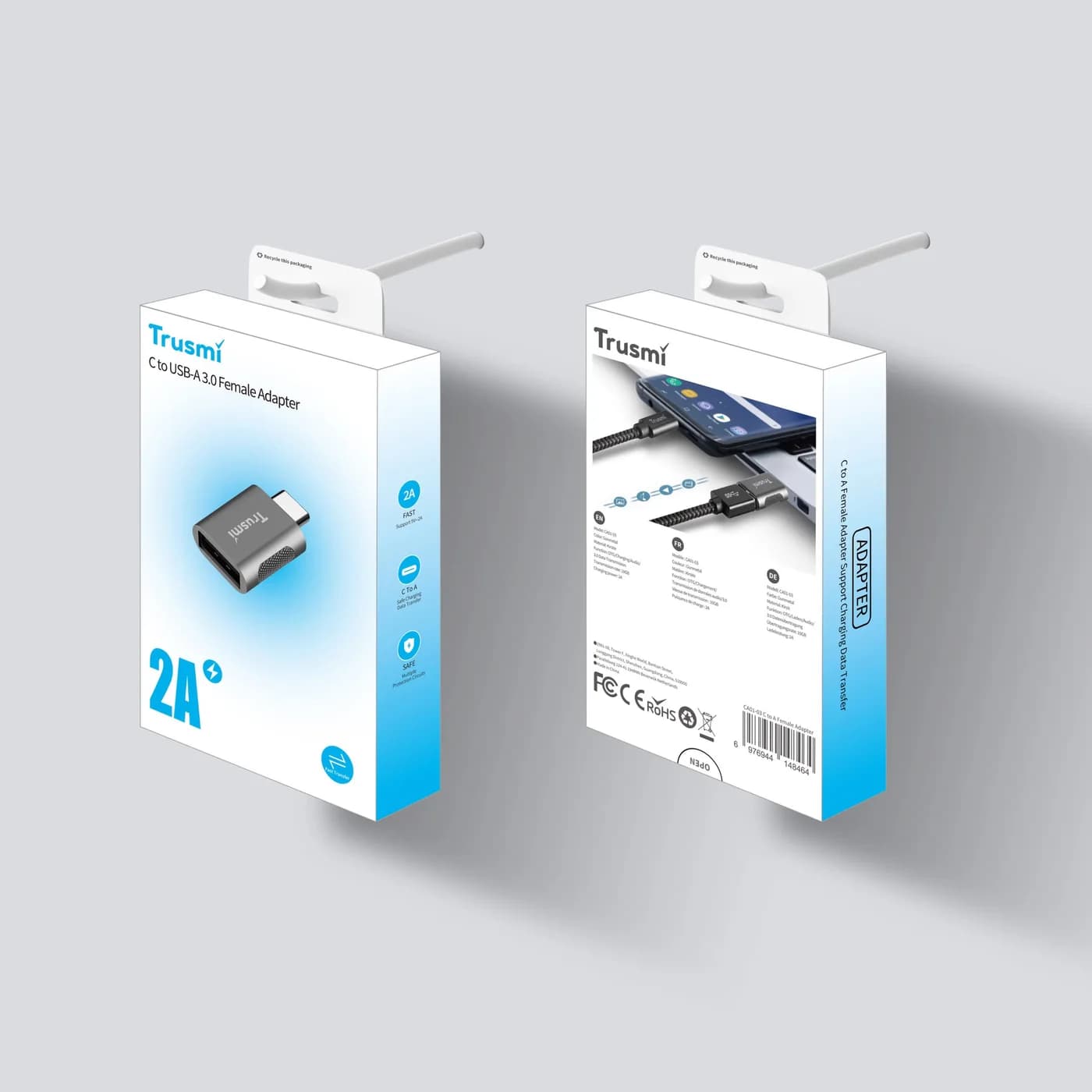 TRUSMI CA01-03 Typ-C-auf-USB-A-3.2-Buchse-Ladedatenübertragungsadapter 5