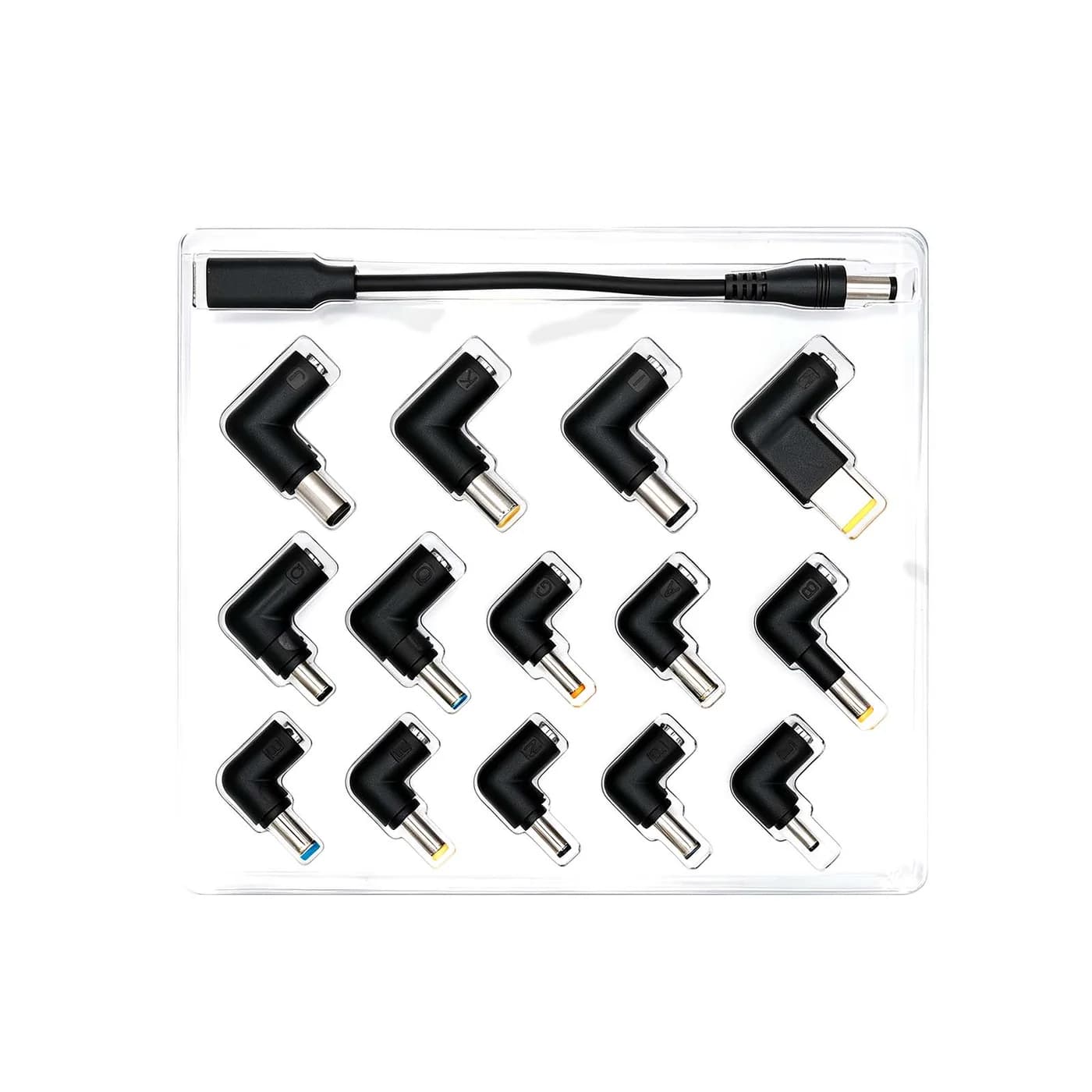 TRUSMI CA01-06 100-W-Universal-Laptop-Gleichstromwandler mit 14 Arten von Steckerschnittstellen, Schwarz