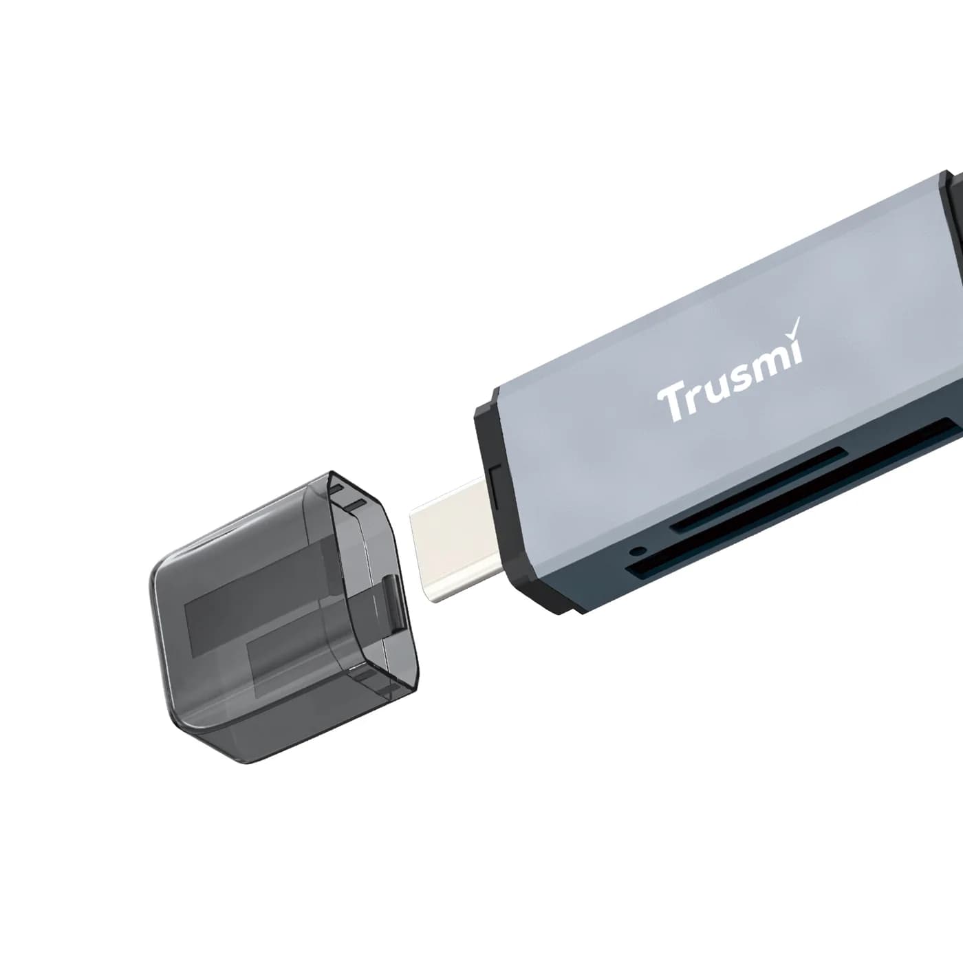 TRUSMI CA01-05 4-in-1 Dual Card Reader (Grey) 3