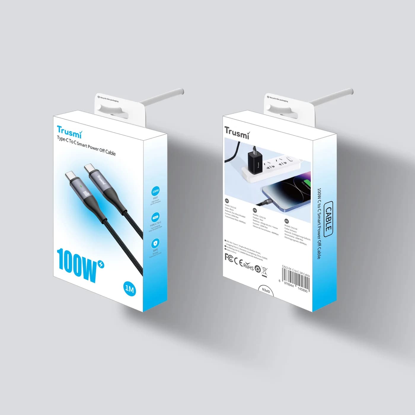 TRUSMI CA12-04 100W CC Smart Power off Alluminum Alloy Cable 5