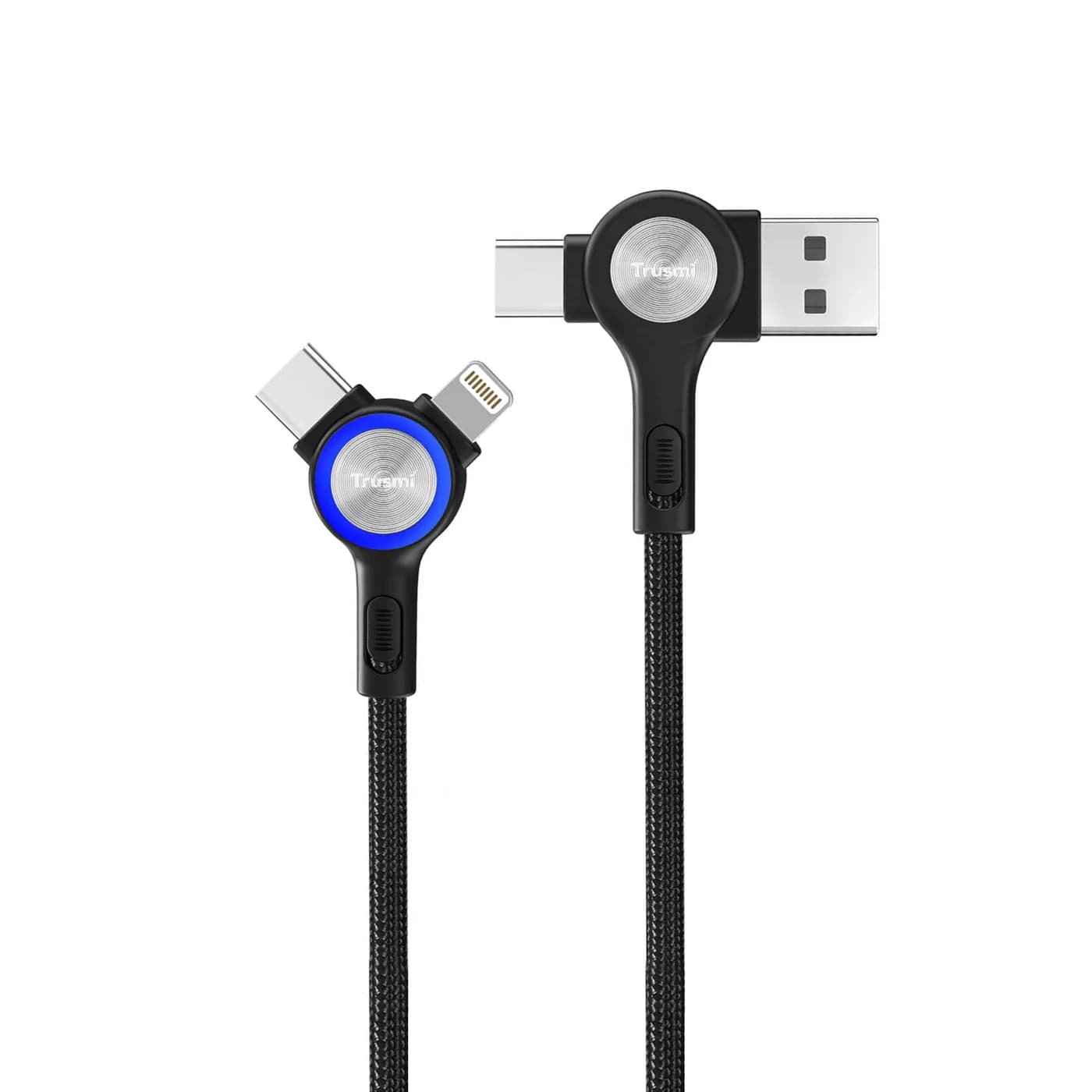 TRUSMI CA29-01 60 W 2 bis 2 A/C auf C/L geflochtenes Kabel, schwarz, 1 m