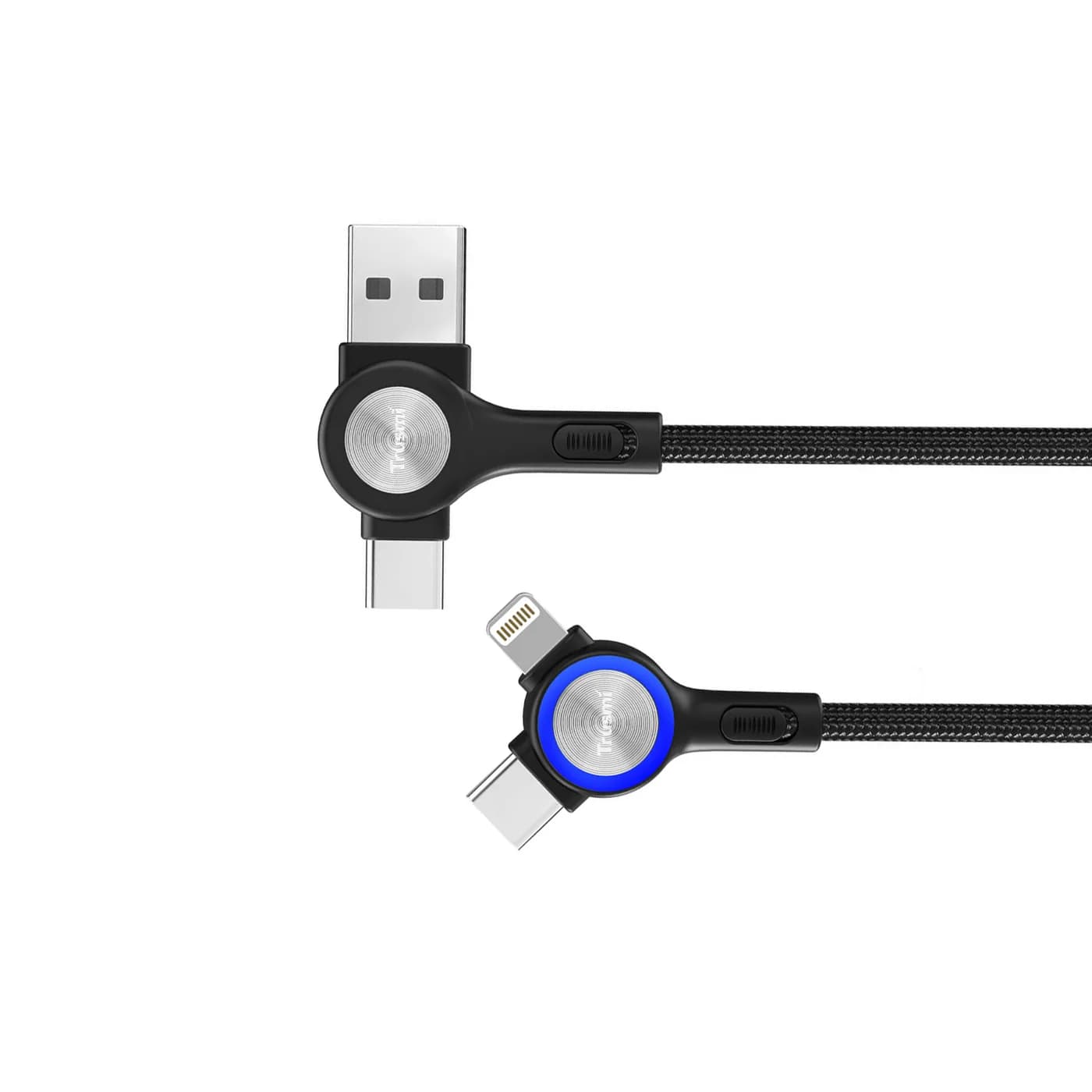TRUSMI CA29-01 60 W 2 bis 2 A/C auf C/L geflochtenes Kabel, schwarz, 1 m 2