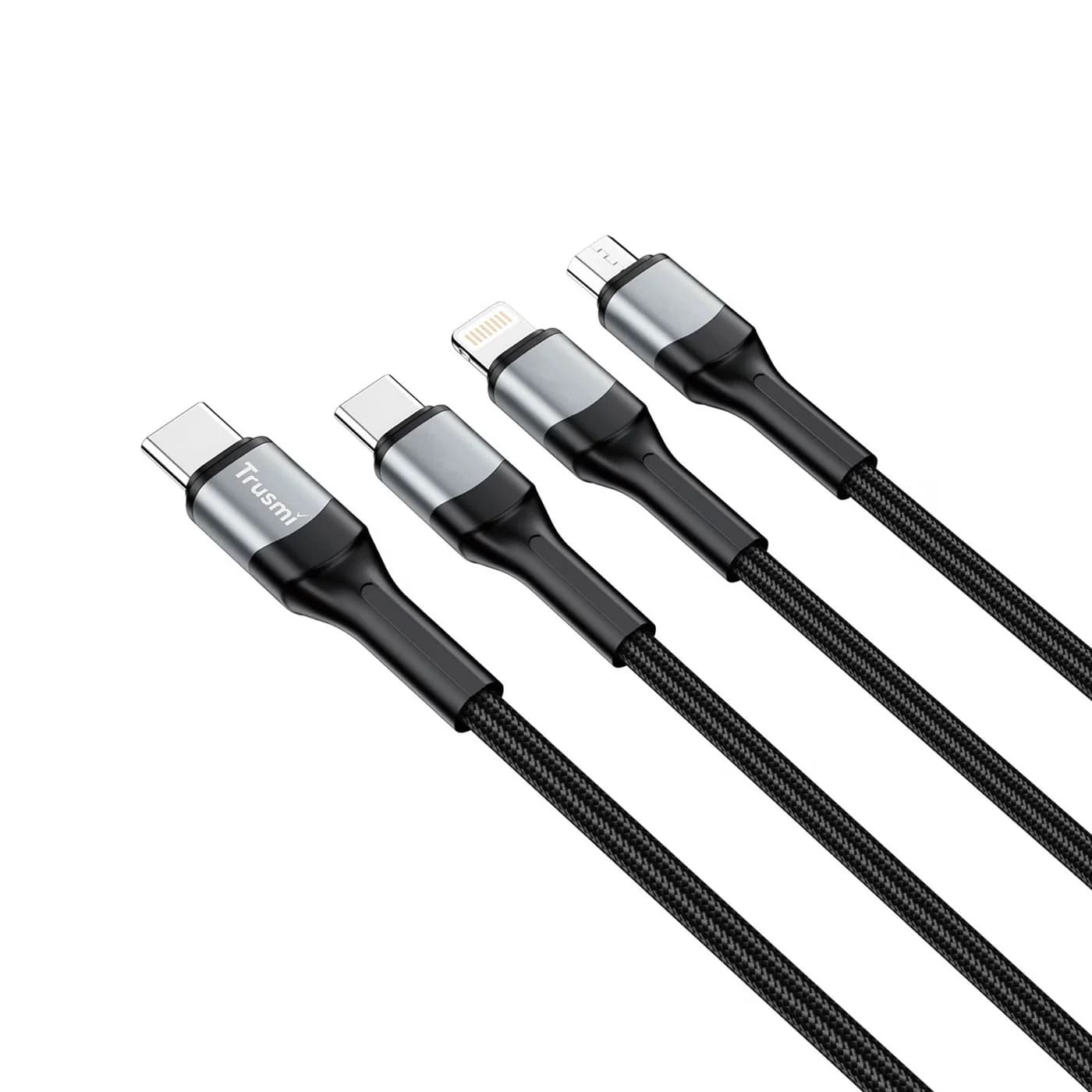 TRUSMI CA29-02 66 W 3 in 1 C TO C/L/M 66 W geflochtenes Kabel schwarz 1,2 m