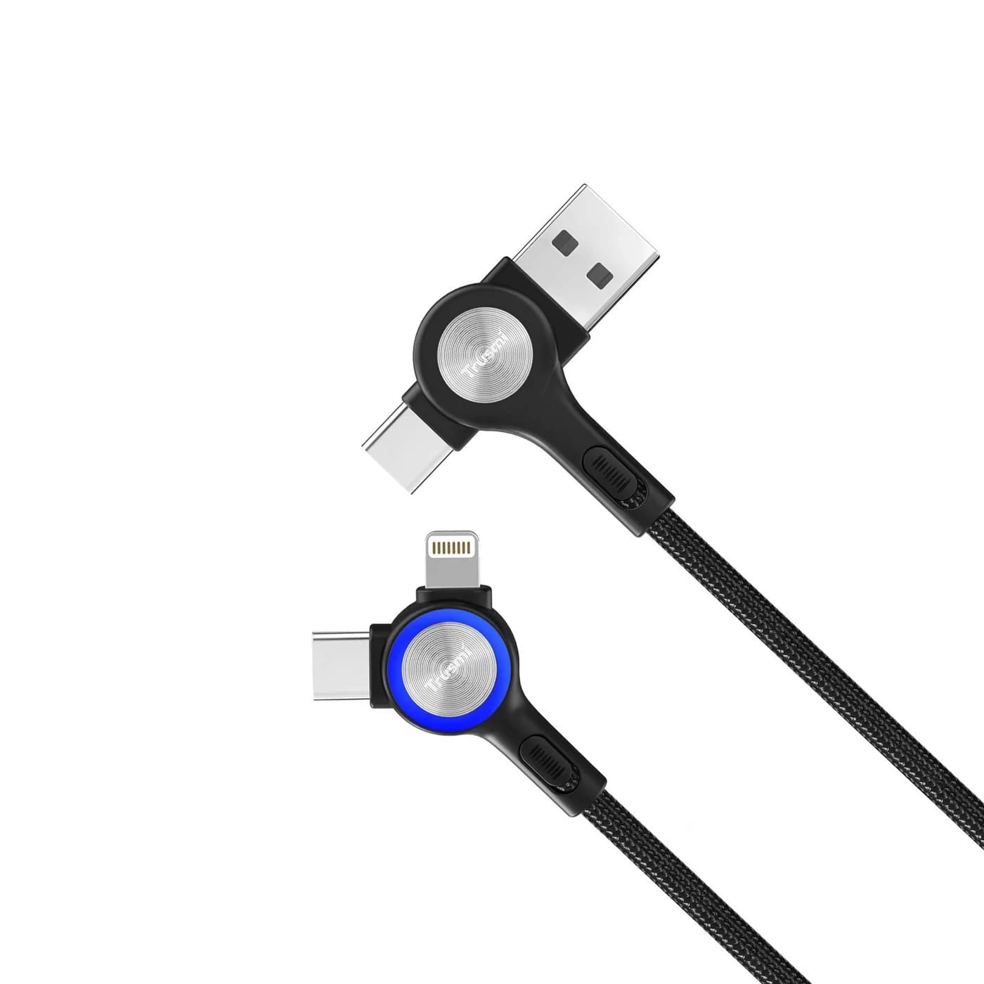 TRUSMI CA29-01 60 W 2 bis 2 A/C auf C/L geflochtenes Kabel, schwarz, 1 m 3