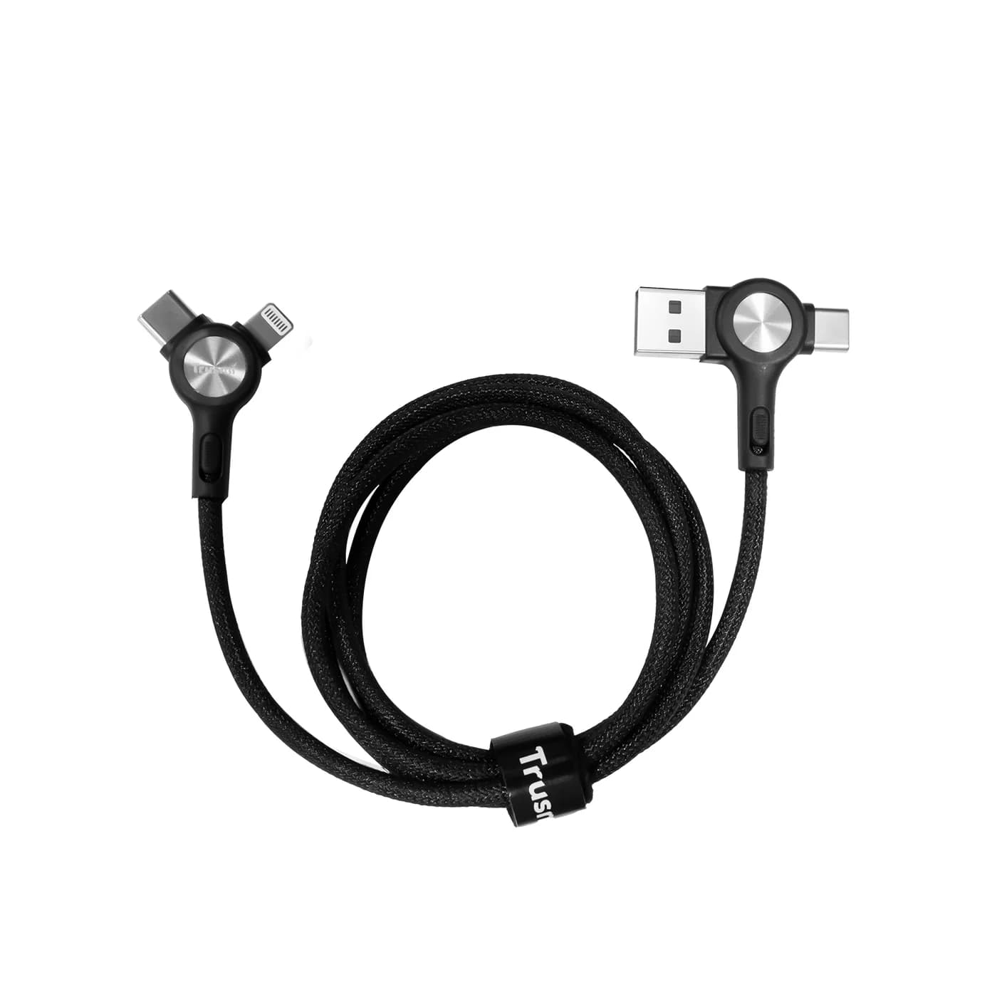 TRUSMI CA29-01 60 W 2 bis 2 A/C auf C/L geflochtenes Kabel, schwarz, 1 m 4