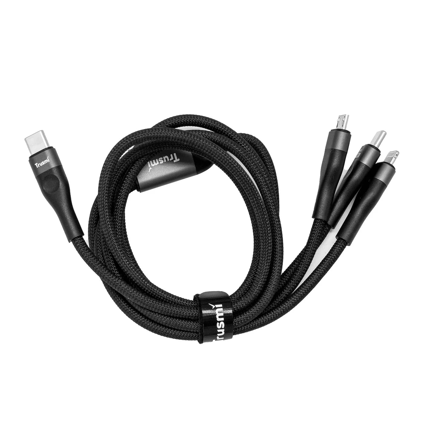 TRUSMI CA29-02 66W 3 in 1 C TO C/L/M 66W Braided Cable Black 1.2M 3