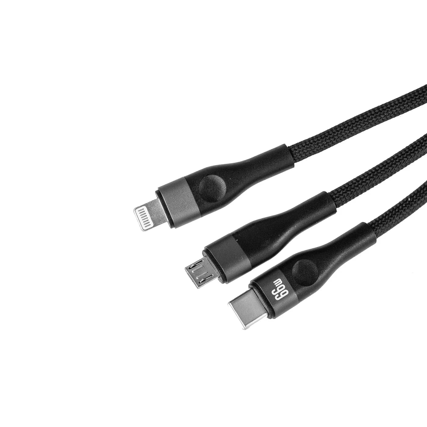 TRUSMI CA29-02 66W 3 in 1 C TO C/L/M 66W Braided Cable Black 1.2M 4