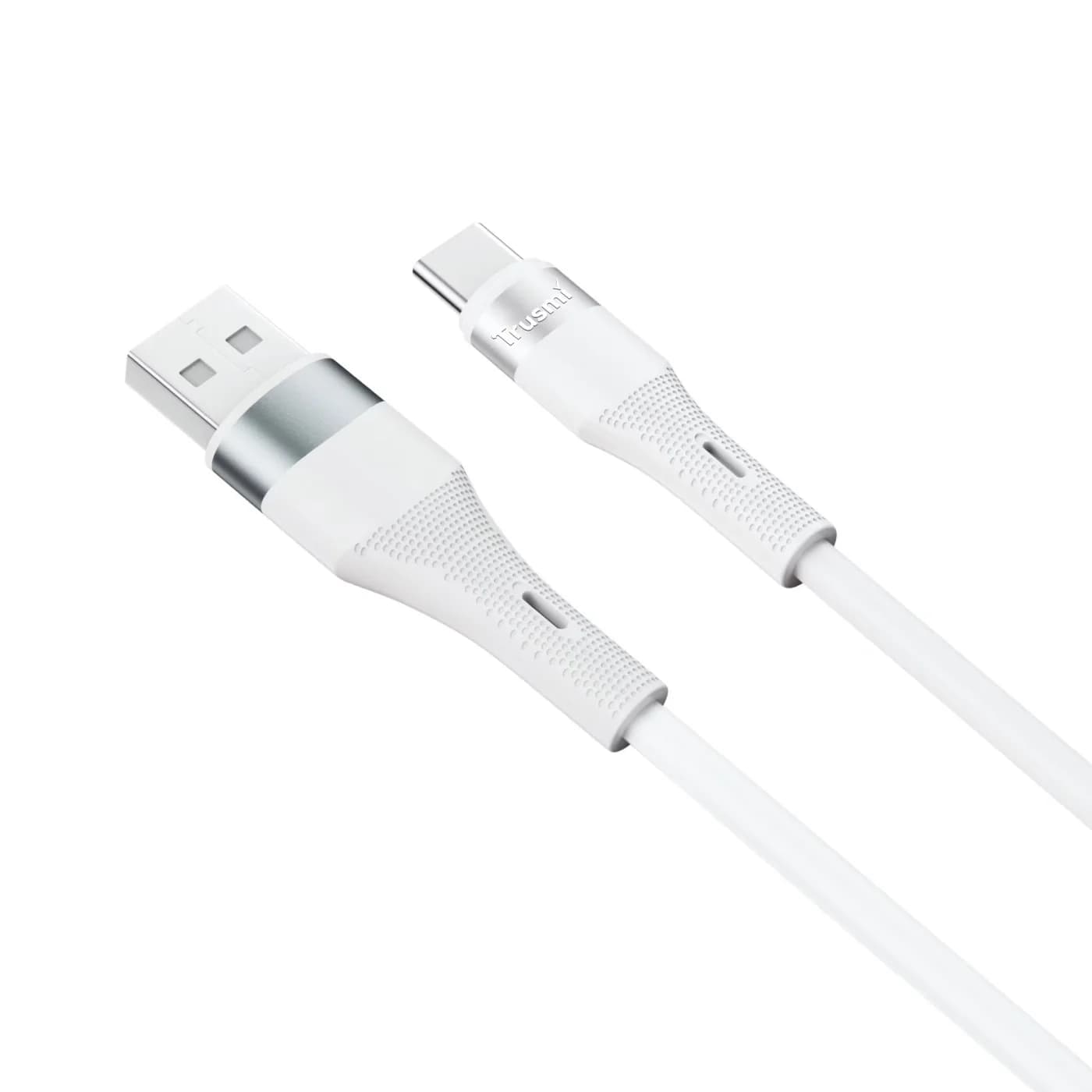 TRUSMI CA34-061/062/063/064 3A USB-A to C Silicone Cable White 1M