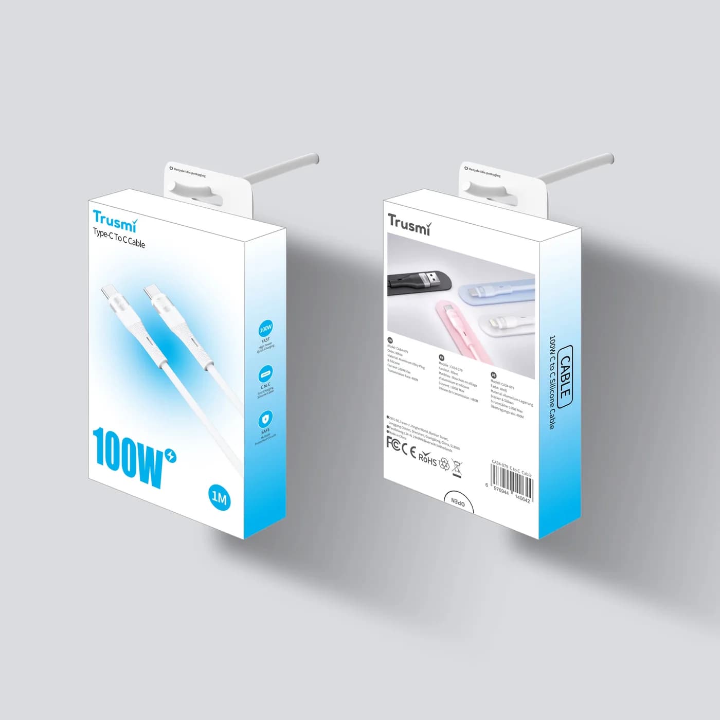 TRUSMI CA34-077/078/079/080 100W CC Silicone Charging Cable 5
