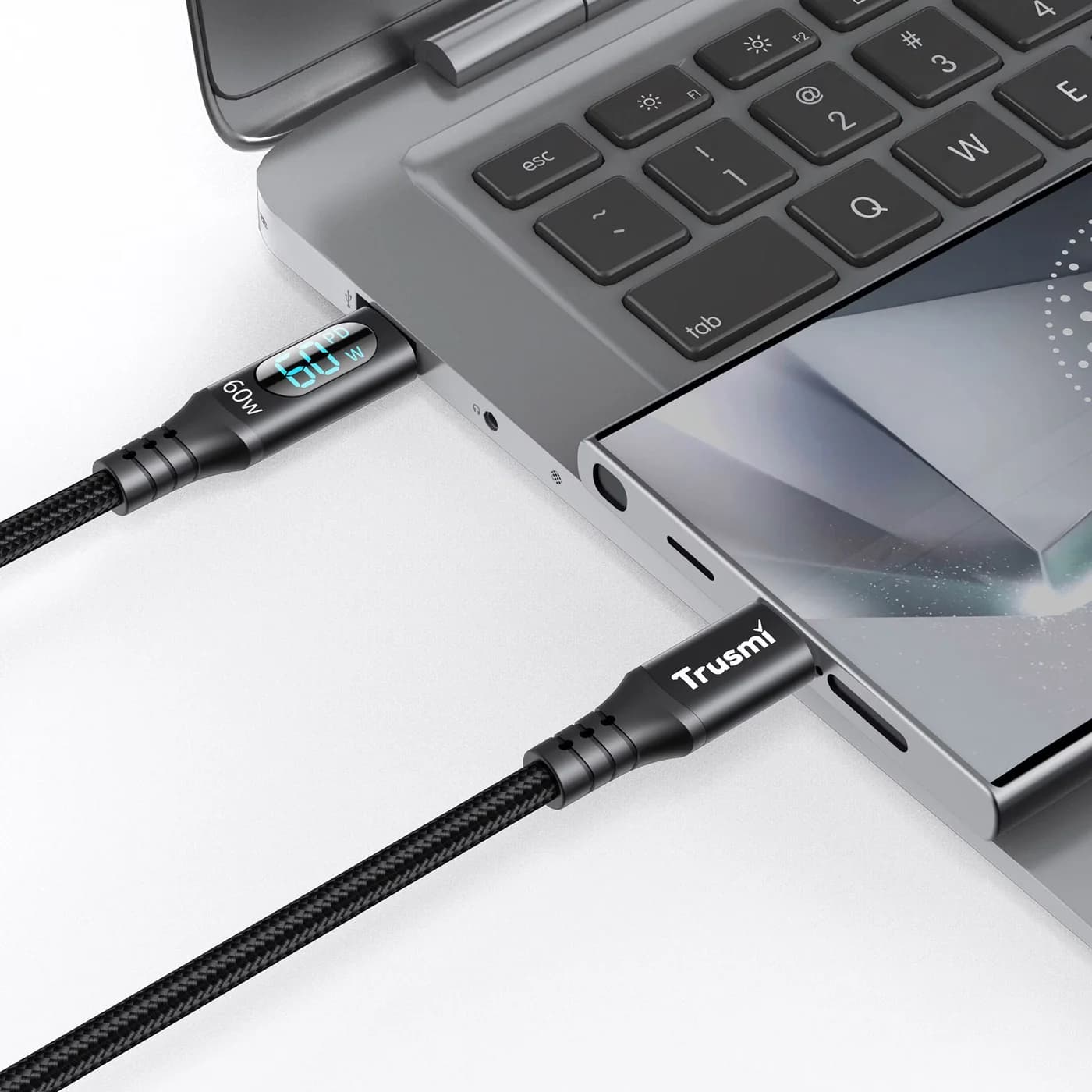 TRUSMI CA38-106 60W CC Digital Fast Charging Braided Cable 2