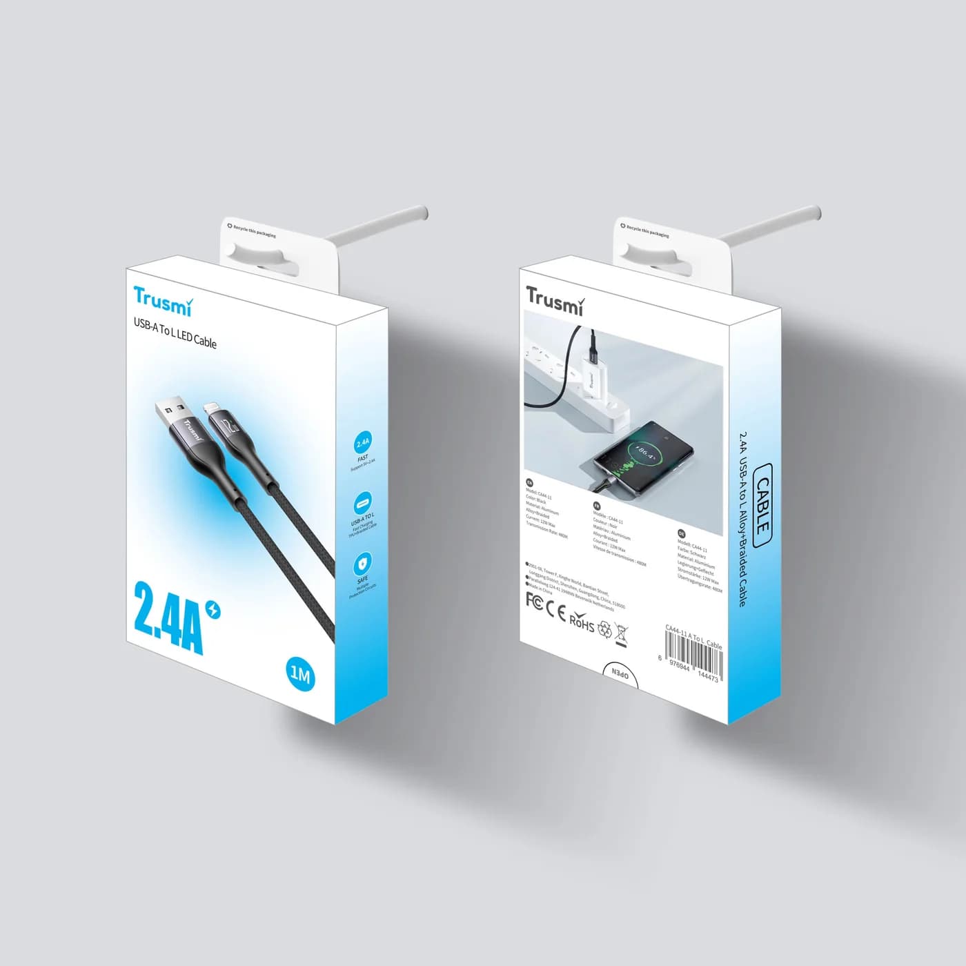 TRUSMI CA44-11 2,4 A AL LED-Geflechtkabel aus Aluminiumlegierung 5