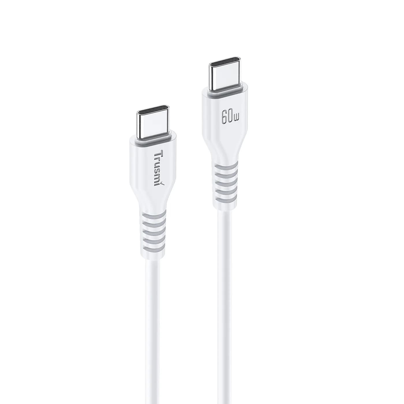 TRUSMI CA54-05 60 W C-auf-C-Ladekabel weiß 1 m 3