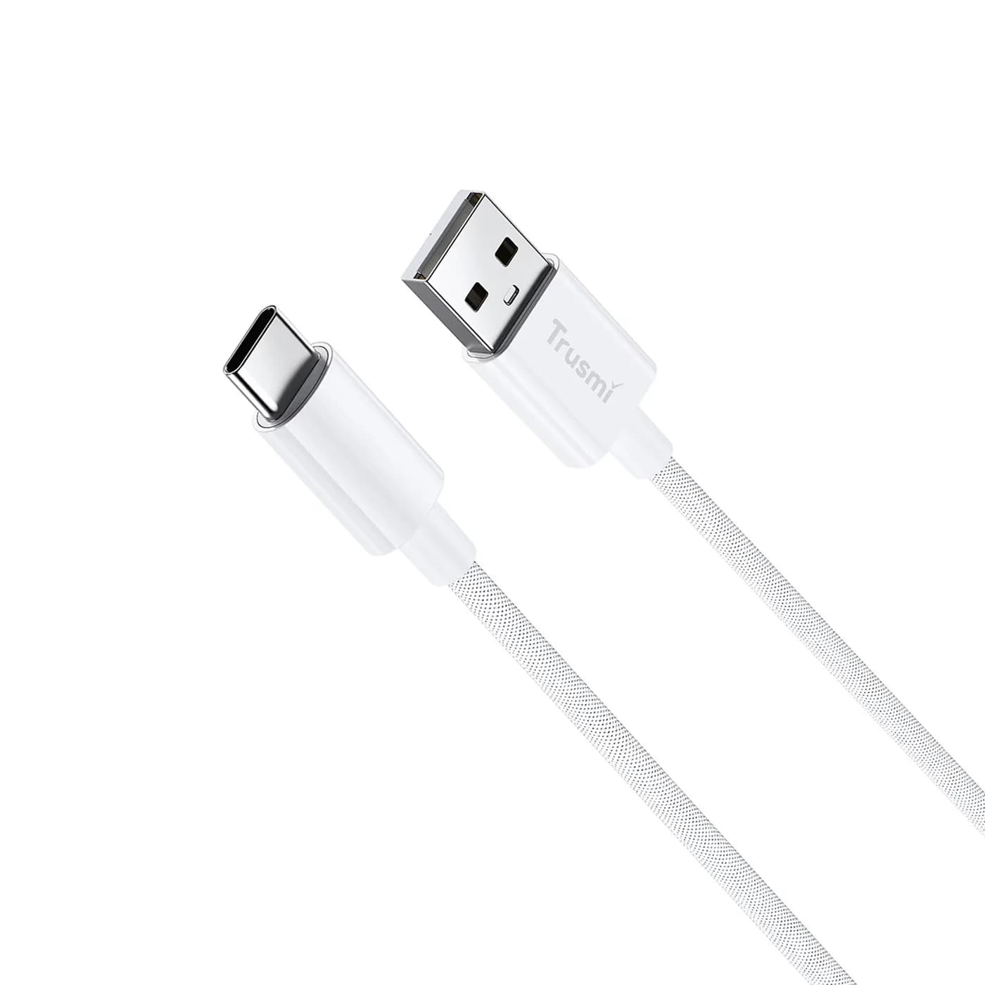 TRUSMI CA55-01 3A A To C Braided Charging Cable White 1M