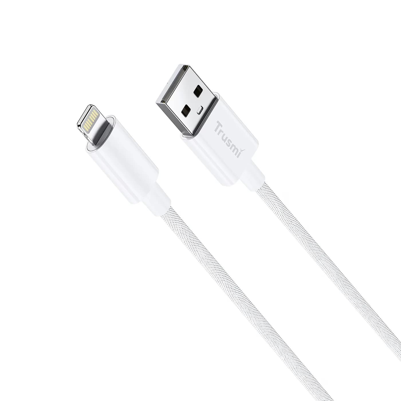 TRUSMI CA55-02 2.4A A To L Braided Charging Cable White 1M