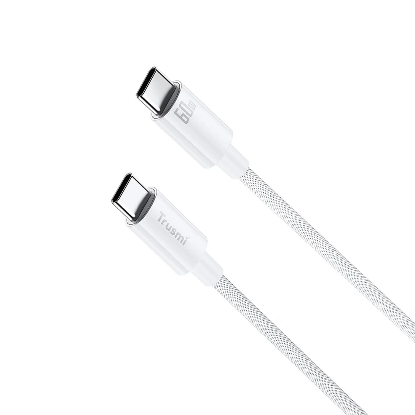 TRUSMI CA55-03 60W C To C Braided Charging Cable White 1M