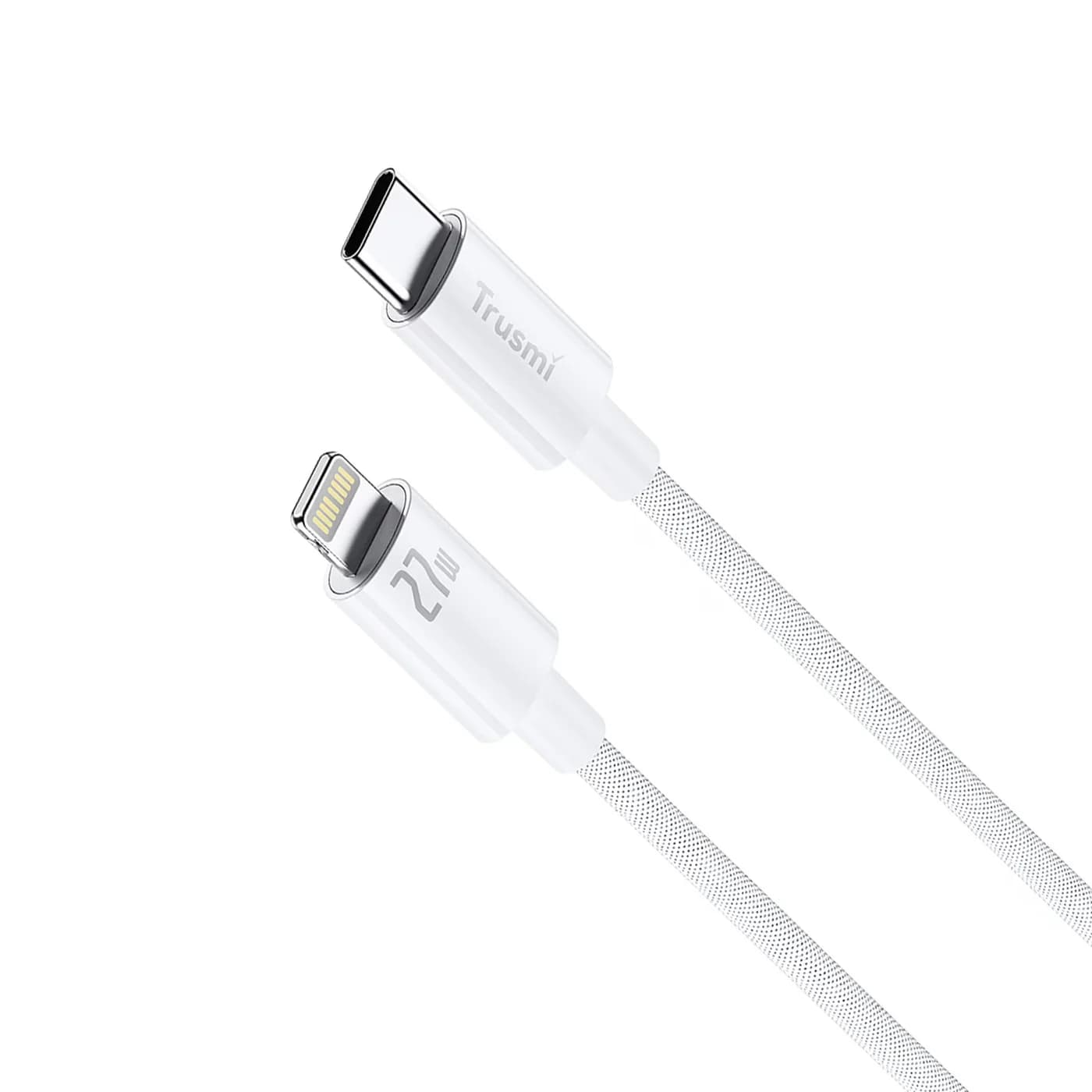 TRUSMI CA55-04 27W C To L Braided Charging Cable White 1M