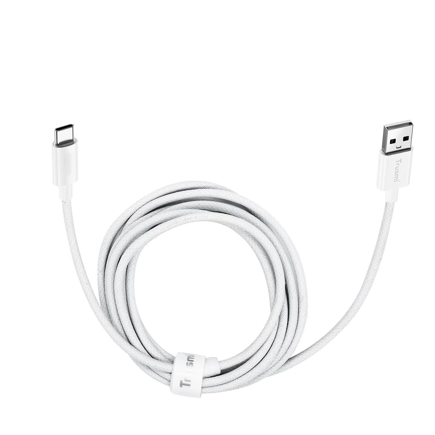 TRUSMI CA55-03 60 W geflochtenes C-auf-C-Ladekabel weiß 1 m 4