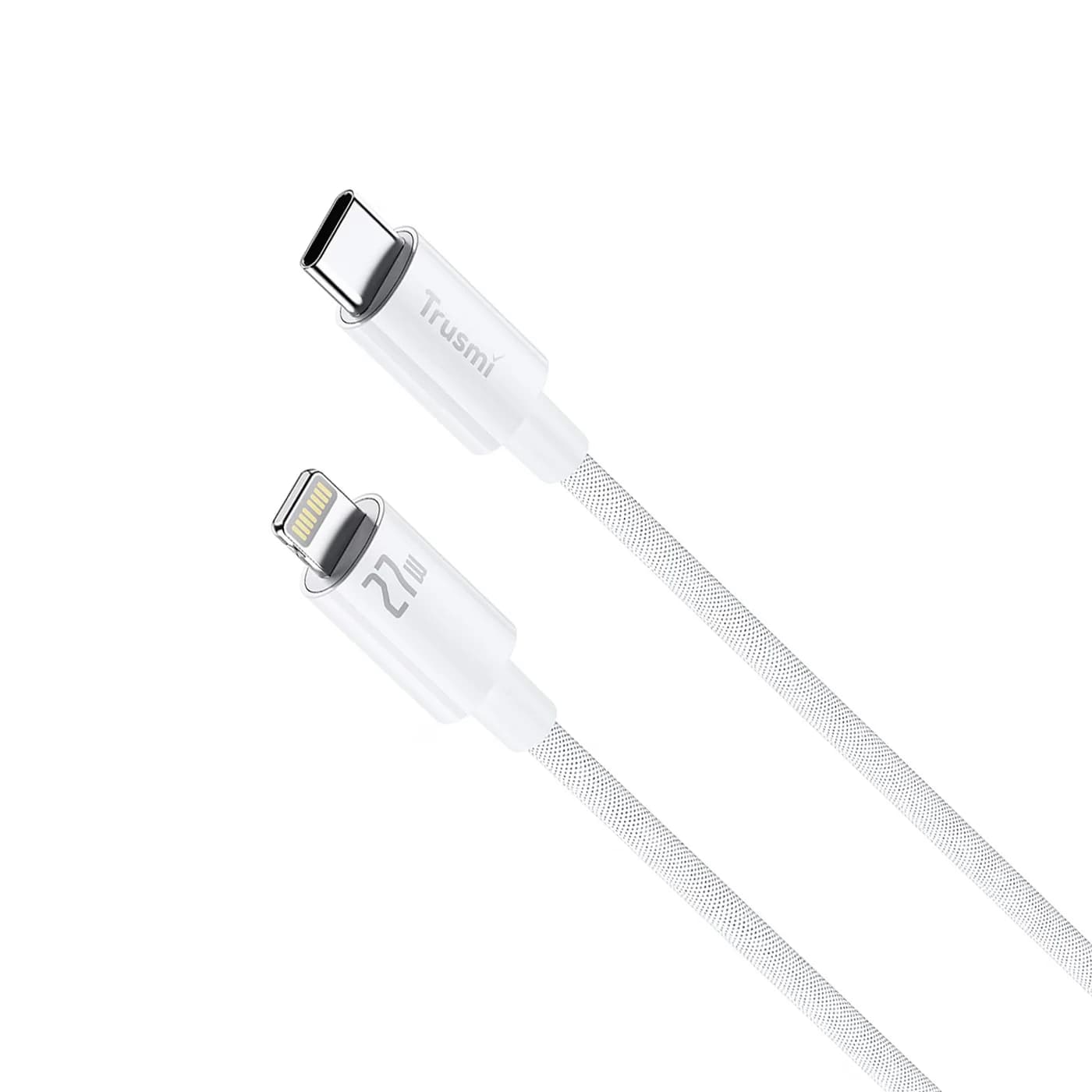 TRUSMI CA55-06 27W C To L Braided Charging Cable White 2M