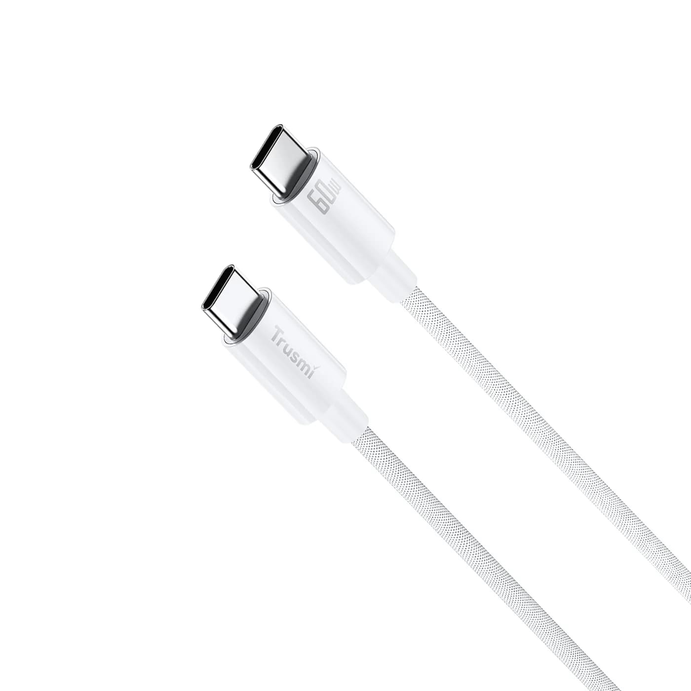 TRUSMI CA55-05 60W C To C Braided Charging Cable White 2M