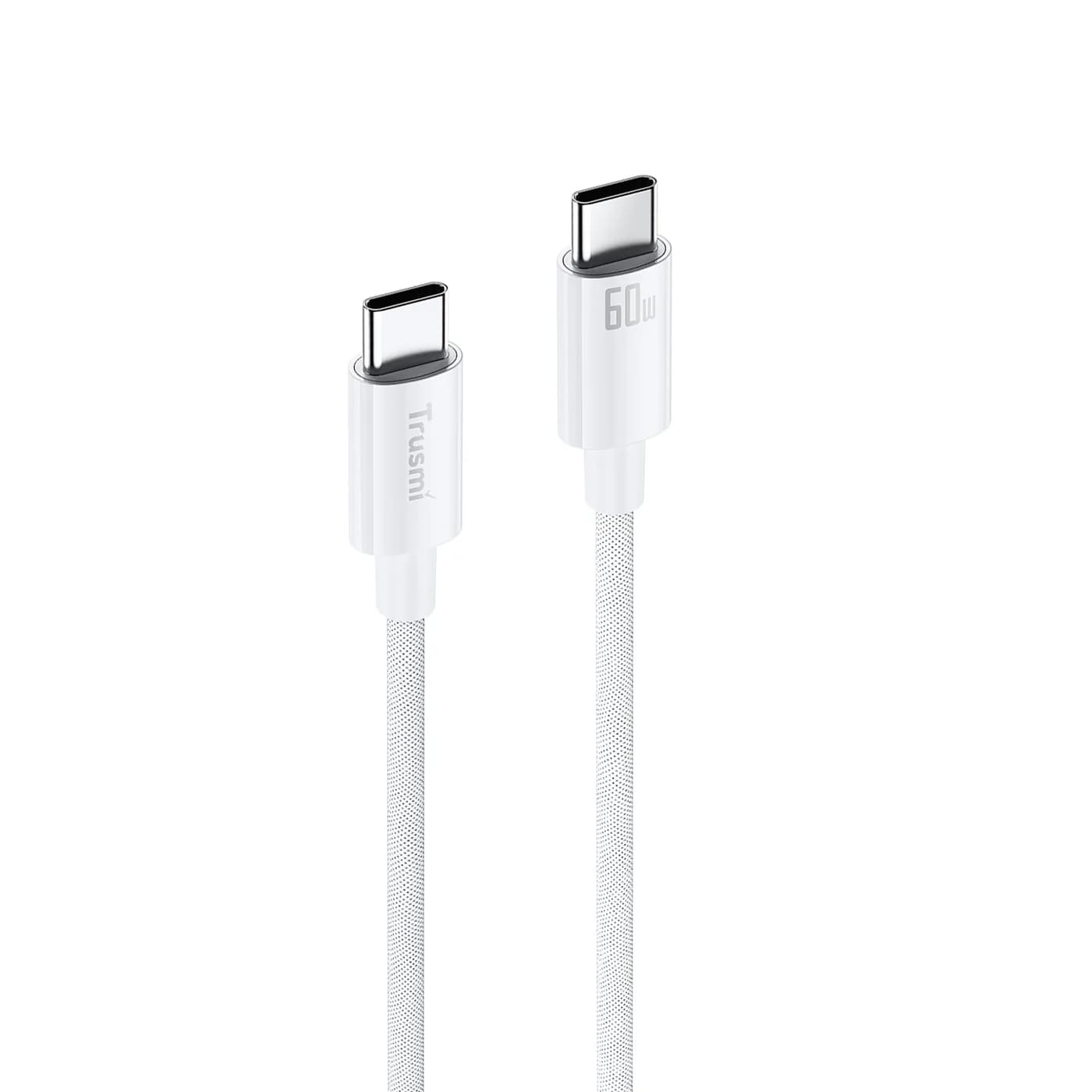 TRUSMI CA55-05 60W C To C Braided Charging Cable White 2M 2