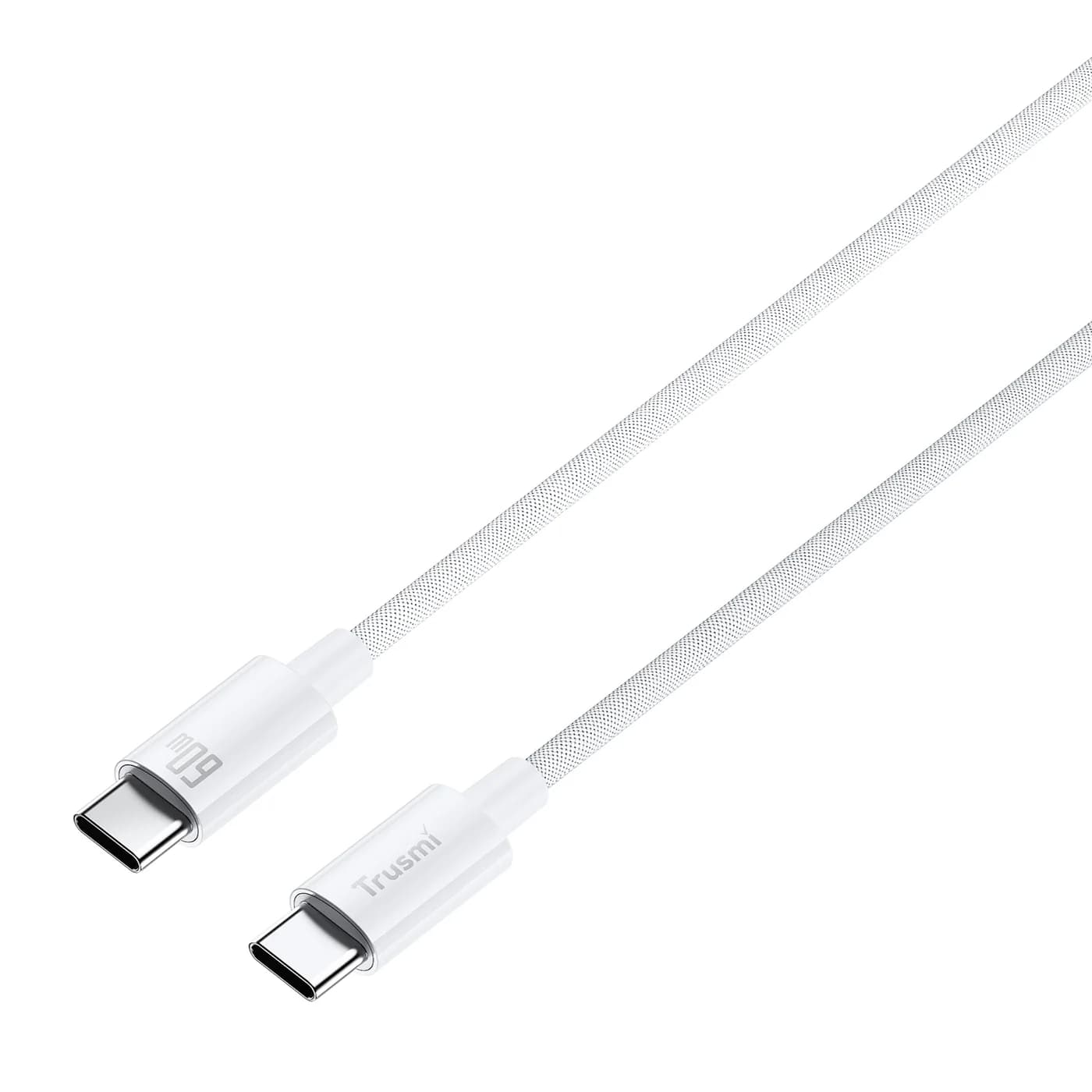 TRUSMI CA55-05 60W C To C Braided Charging Cable White 2M 3