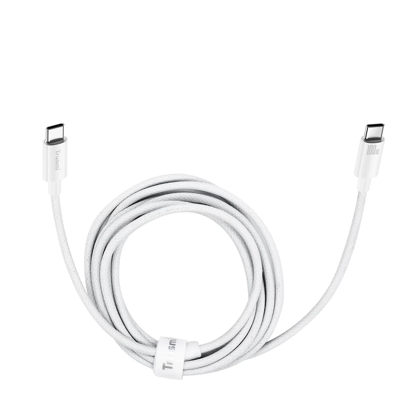 TRUSMI CA55-07 100W C To C Braided Charging Cable White 3M 4
