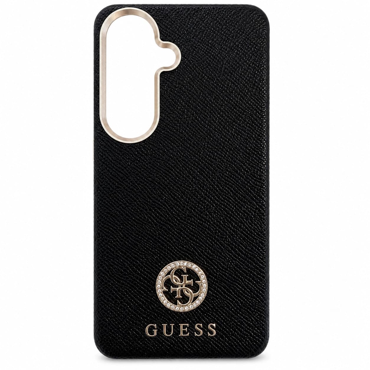 GUESS Handyhülle – Schwarz mit Kreuzmuster