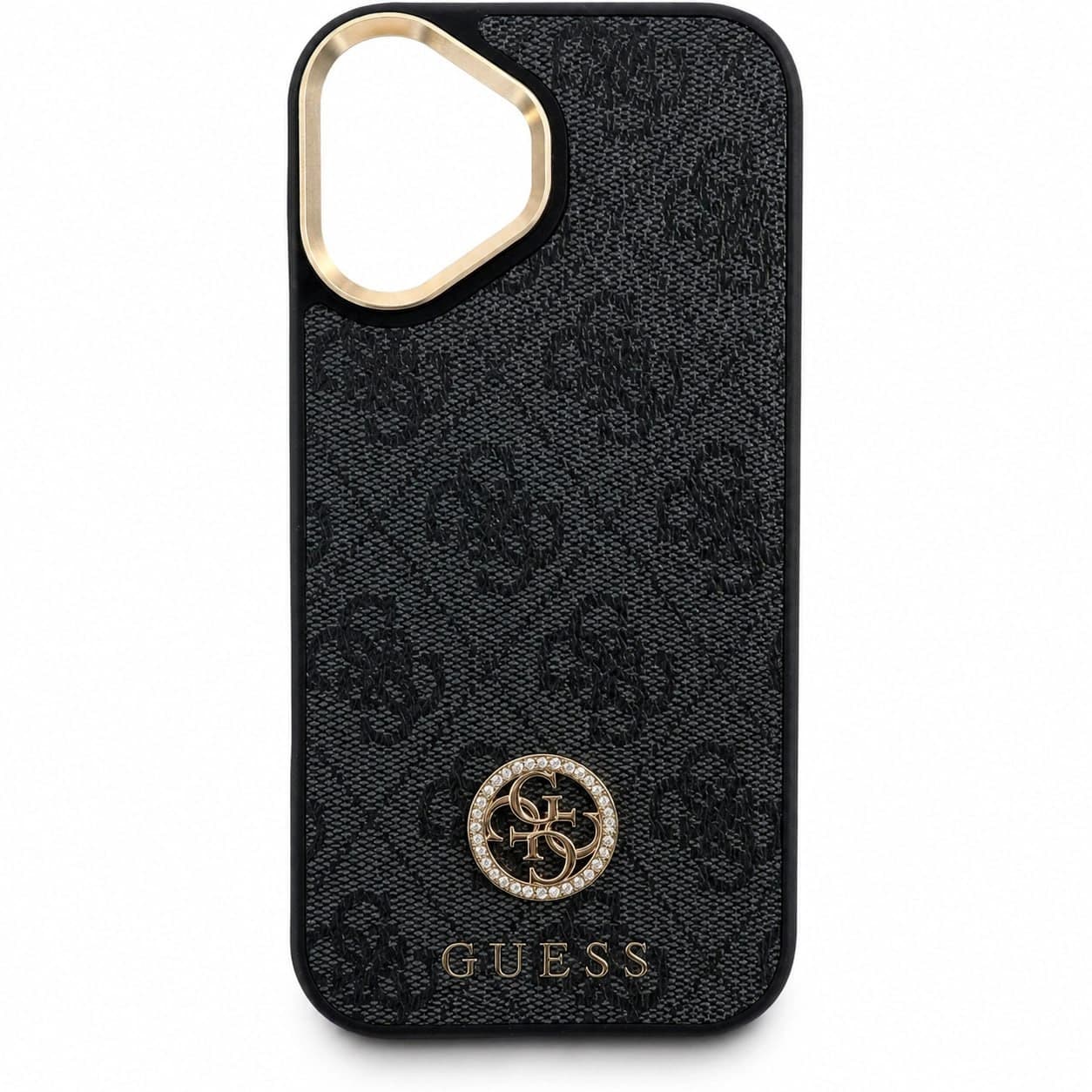 GUESS Monogram Black Gold MagSafe iPhone Hülle