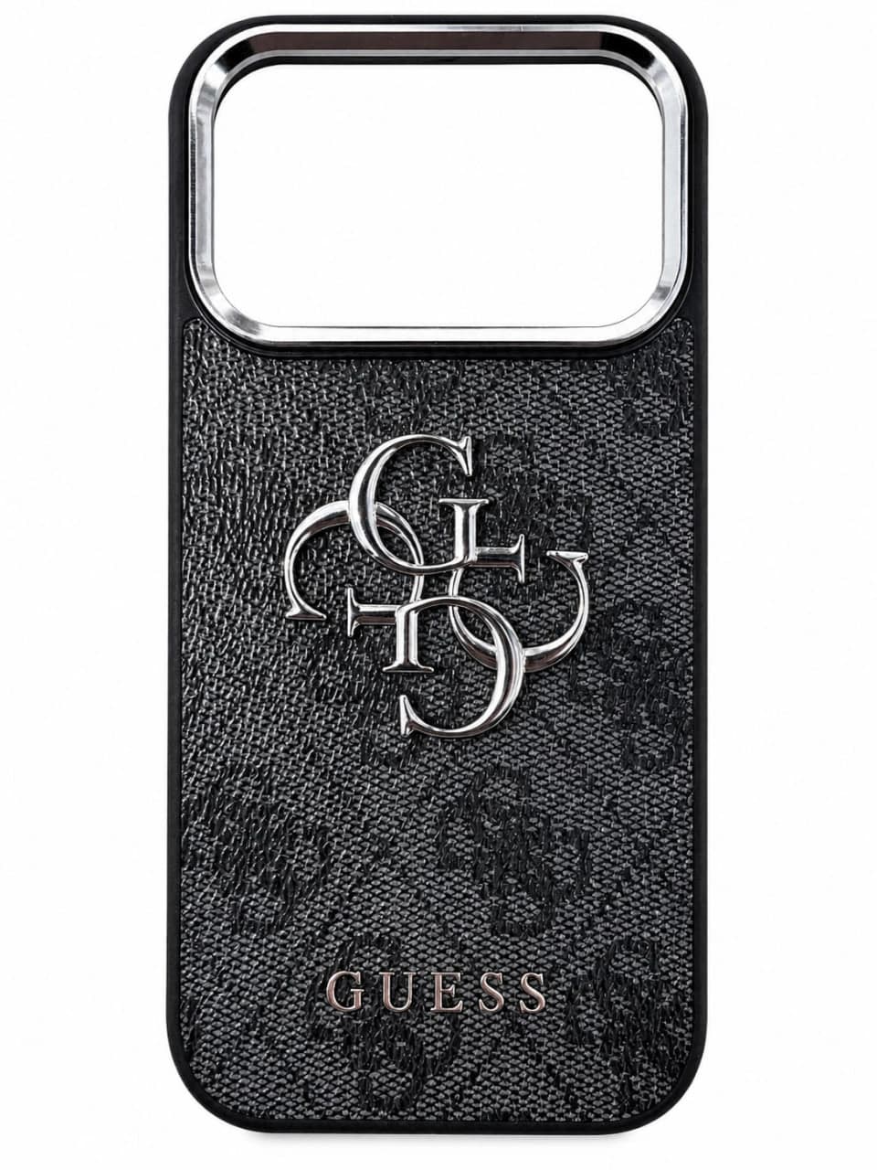 GUESS Monogram Black Silver MagSafe iPhone Hülle