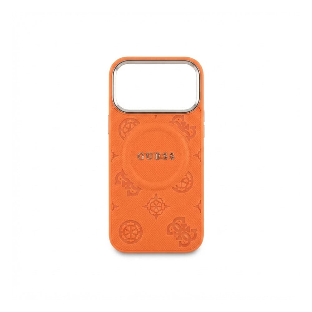GUESS Orange MagSafe iPhone Case mit Monogramm-Design
