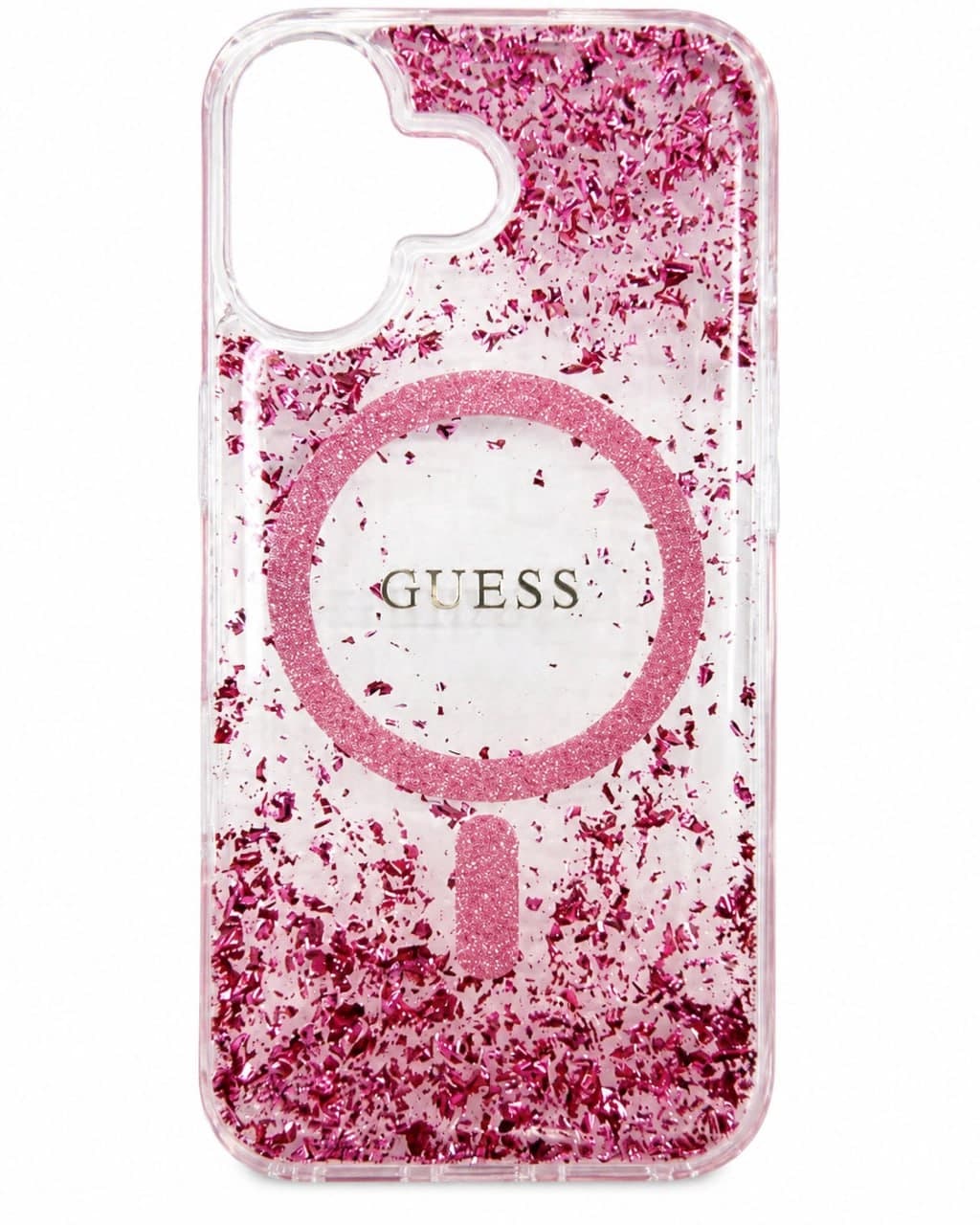 GUESS Pink Glitter MagSafe iPhone Hülle