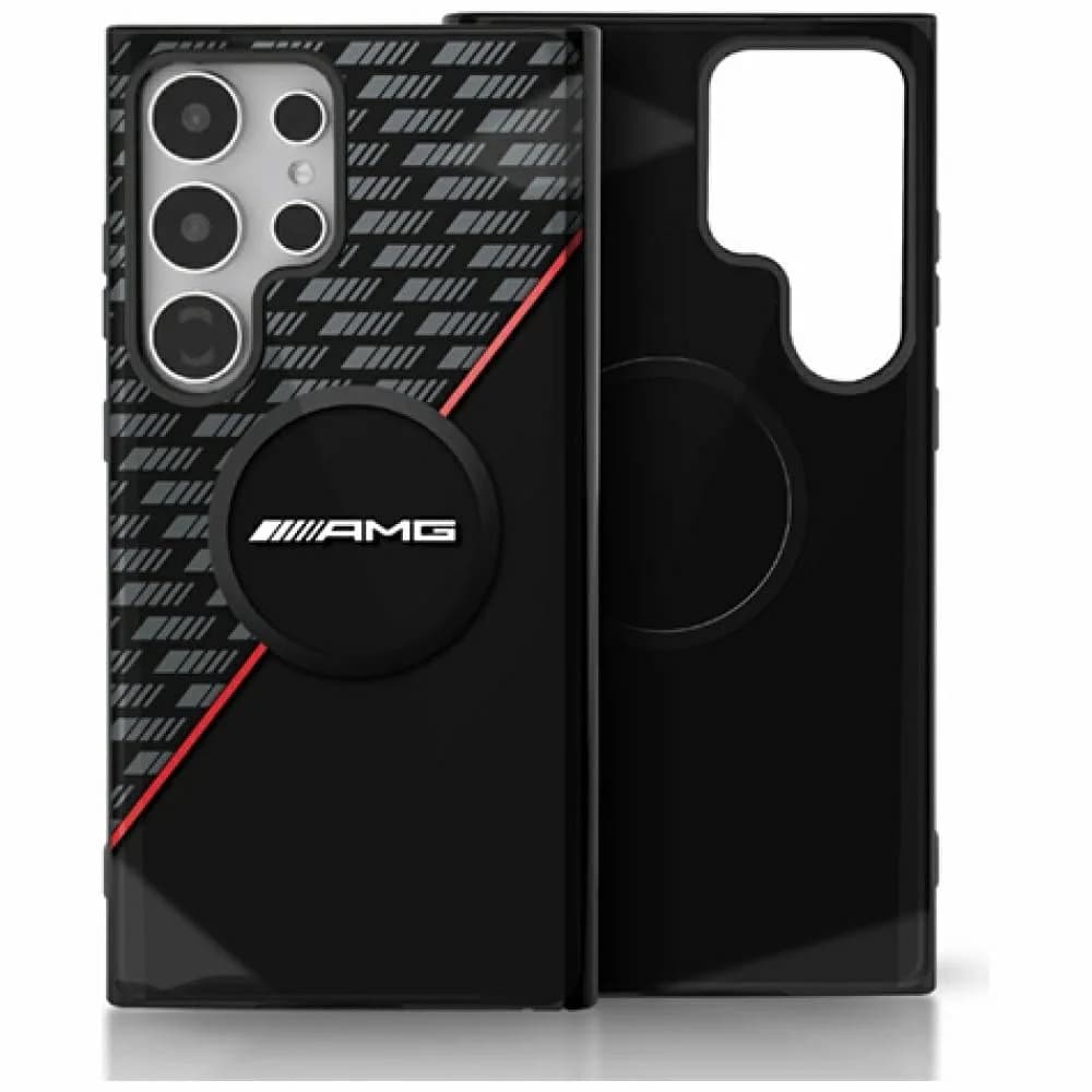 AMG MagSafe Double Layer Pattern Schwarz/Rot Hardcase für Samsung Galaxy S25 Ultra