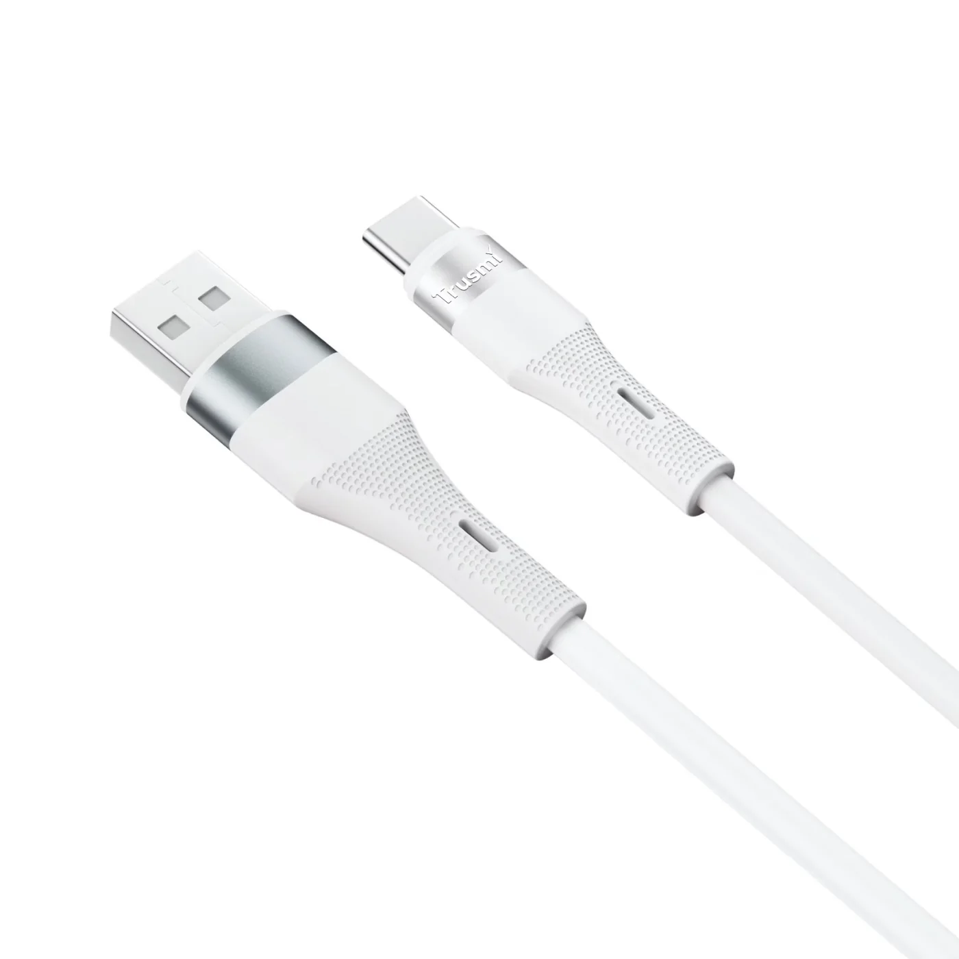 TRUSMI CA34-061/062/063/064 3A USB-A auf C Silikonkabel Weiß 1M