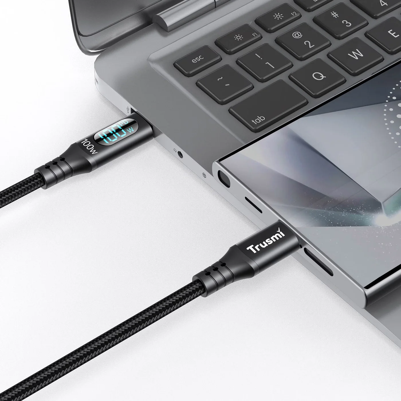 TRUSMI CA38-107 100W CC Digital Fast Charging Braided Cable 2