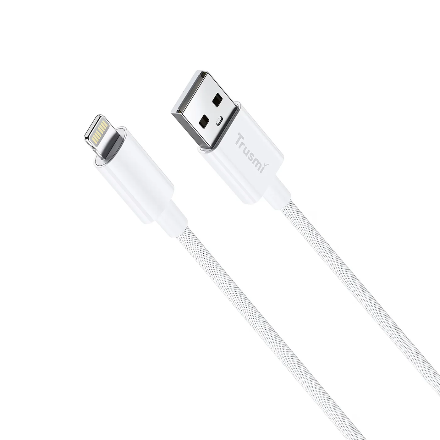 TRUSMI CA55-02 2,4 A A bis L geflochtenes Ladekabel weiß 1 m