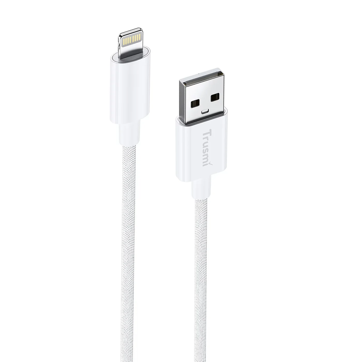 TRUSMI CA55-02 2,4 A A bis L geflochtenes Ladekabel weiß 1 m 3