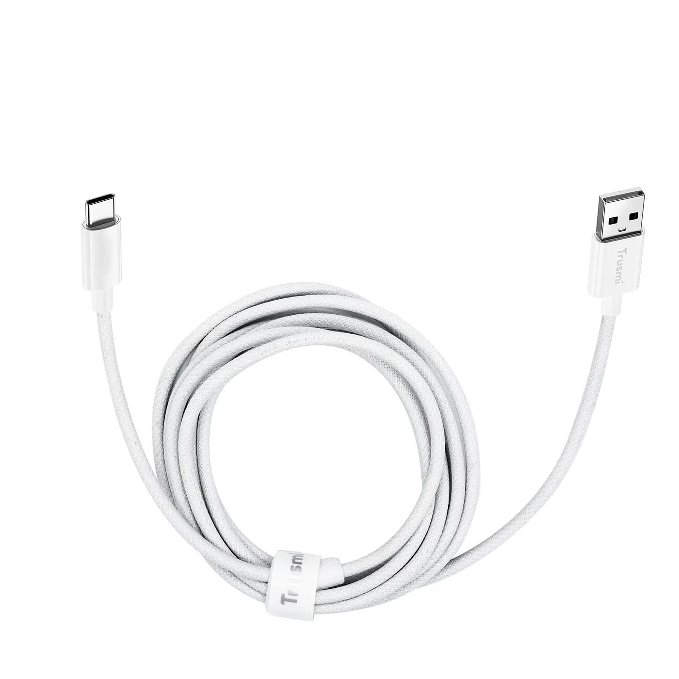 TRUSMI CA55-03 60 W geflochtenes C-auf-C-Ladekabel weiß 1 m 4