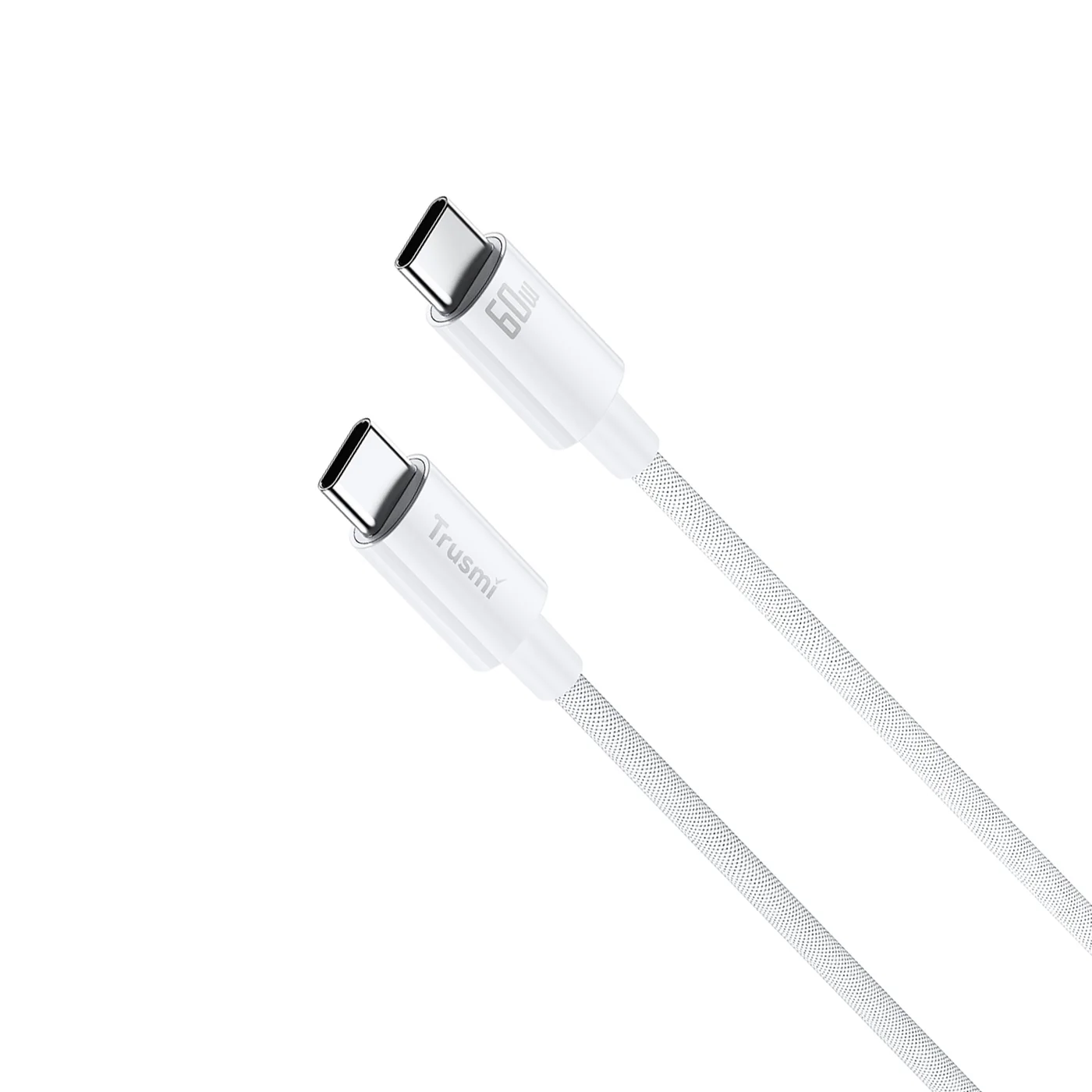 TRUSMI CA55-05 60W C To C Braided Charging Cable White 2M