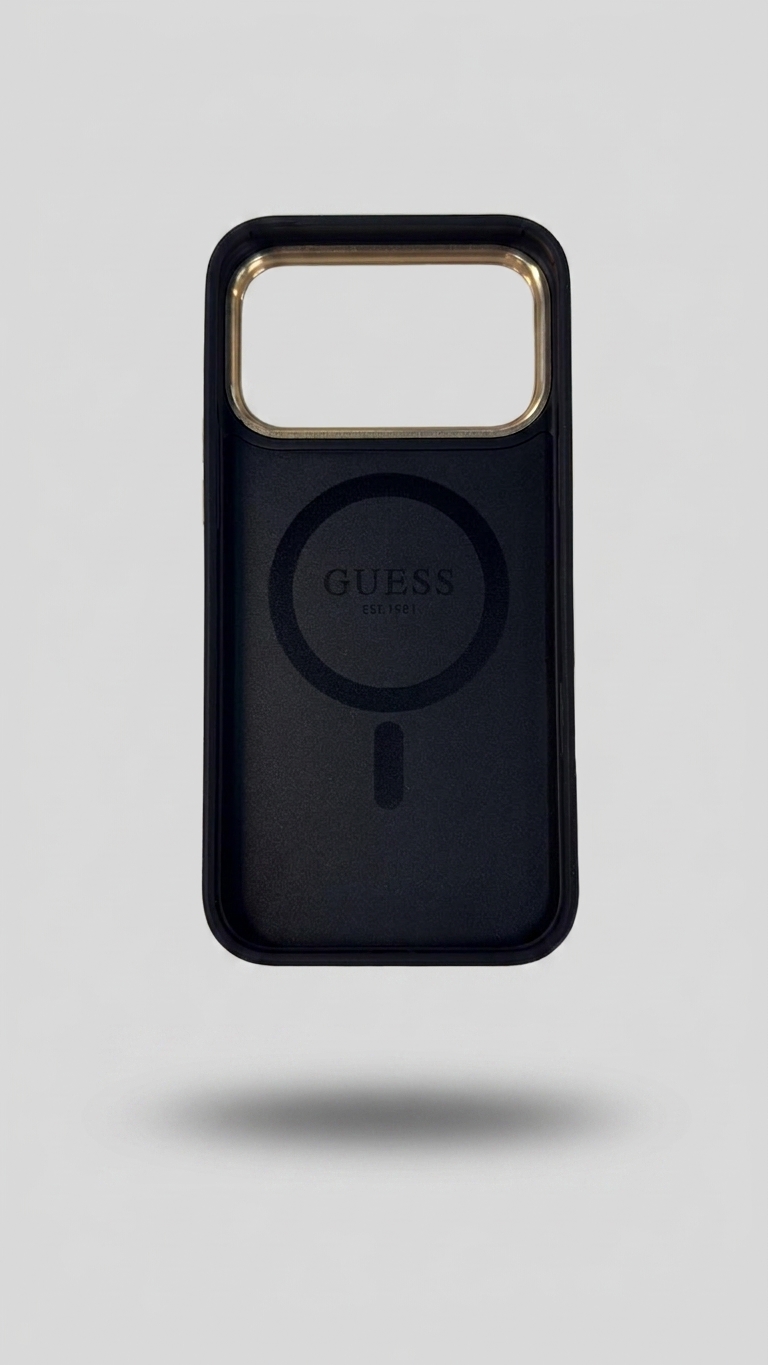 GUESS Handyhülle – Schwarz/Gold