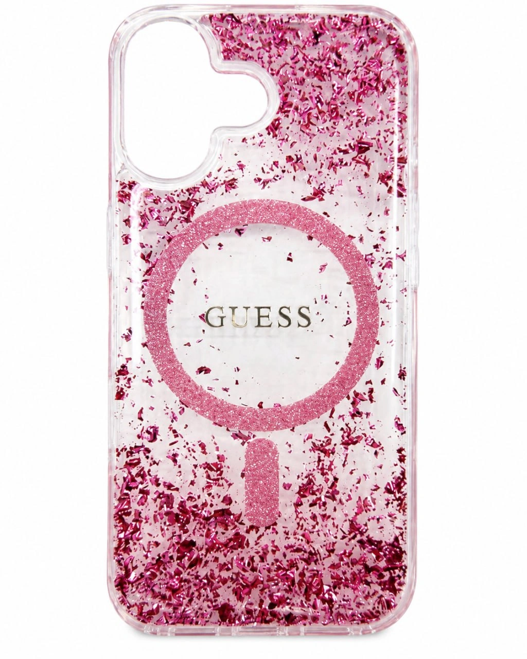GUESS Pink Glitter MagSafe iPhone Hülle